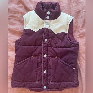 Purple and Cream True Religion Puffer Vest